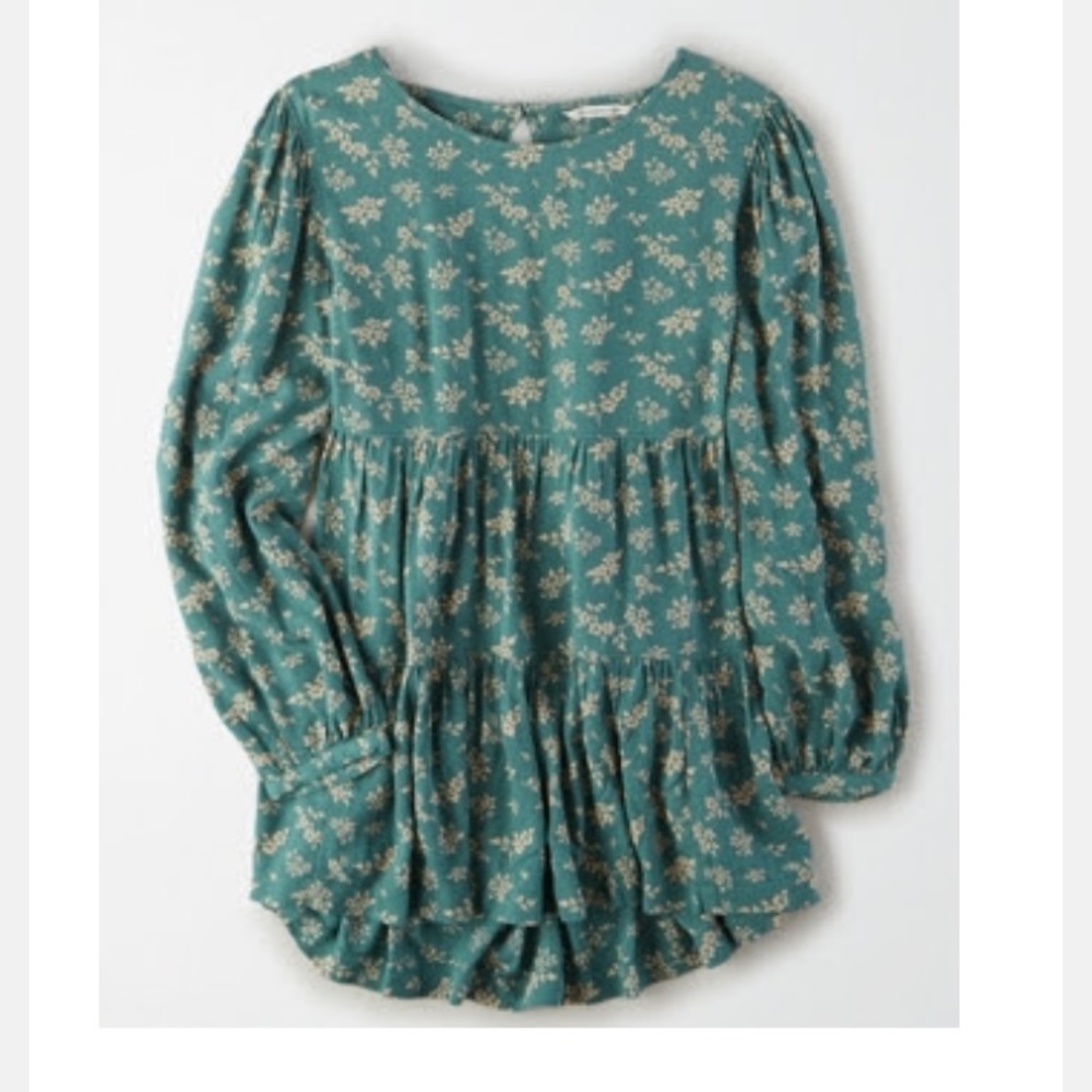 American Eagle Printed Tunic Babydoll Top